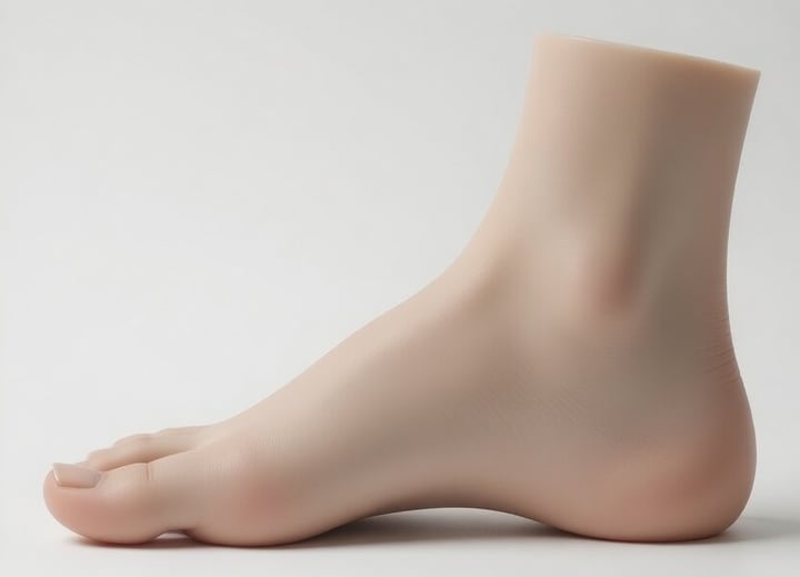 Inside view of a right foot