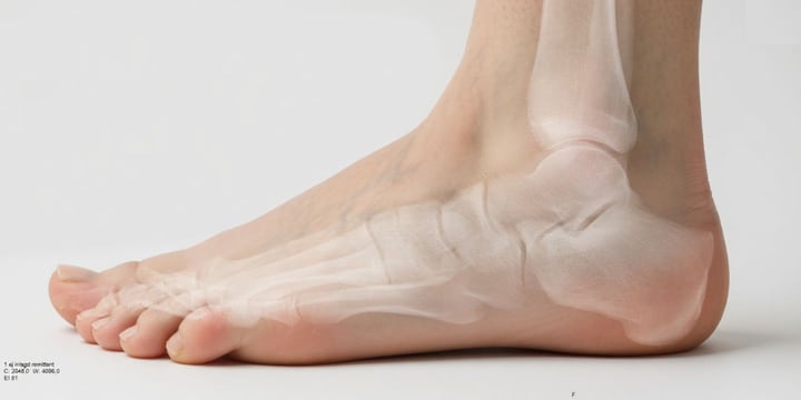 Side view of a right foot